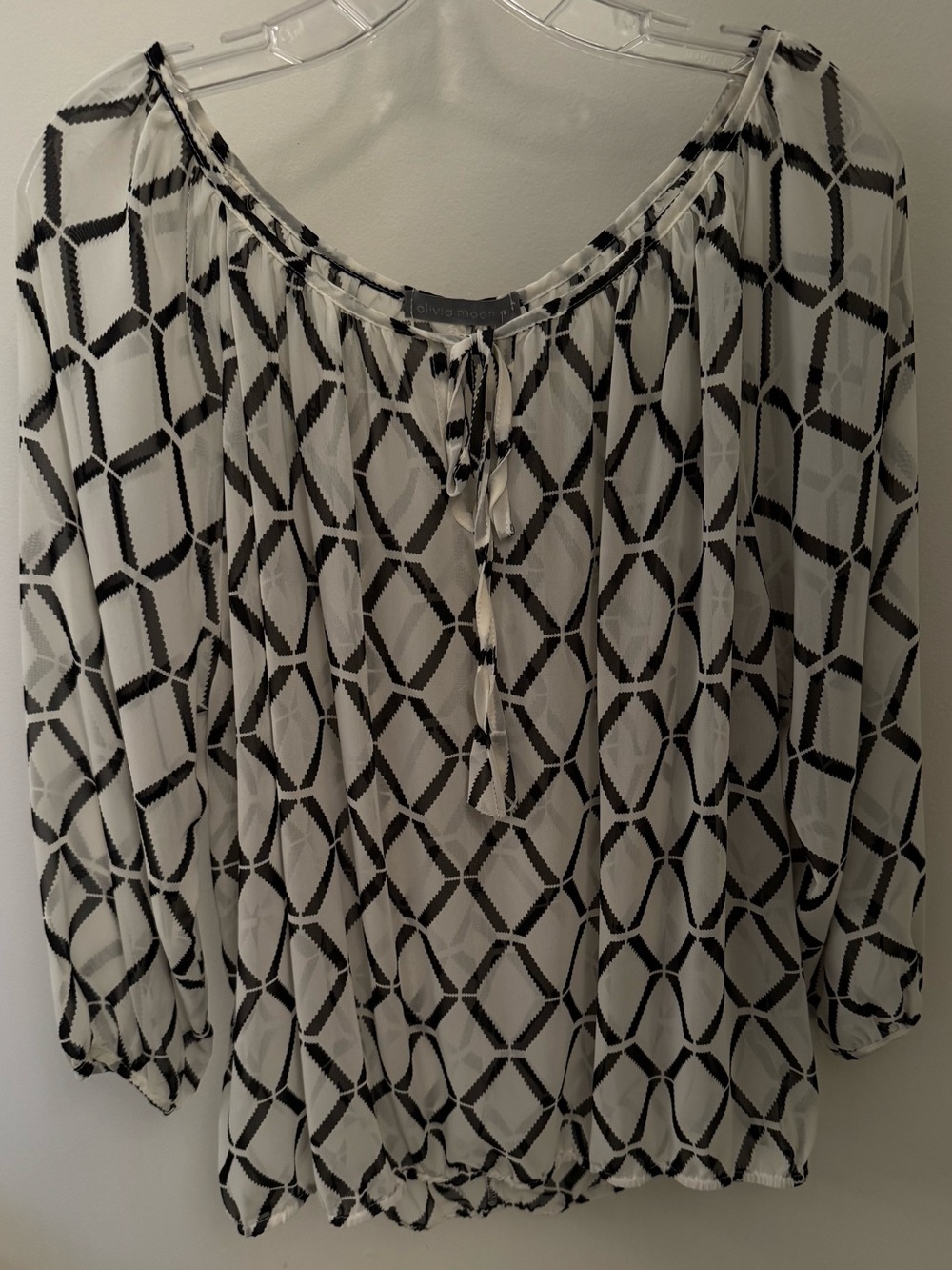 Olivia Moon Tie Front Blouse